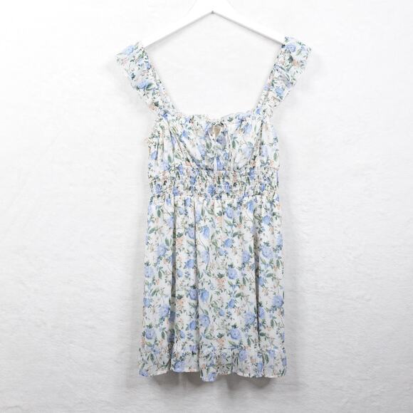 Altar'd State Dresses & Skirts - ALTARD STATE Floral Babydoll Smocked Mini Dress Milkmaid Fairy Coquette Sz‎ XL